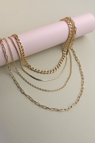 BOLD MULTI 4 LAYERS CHAIN NECKLACE | 10N2110806