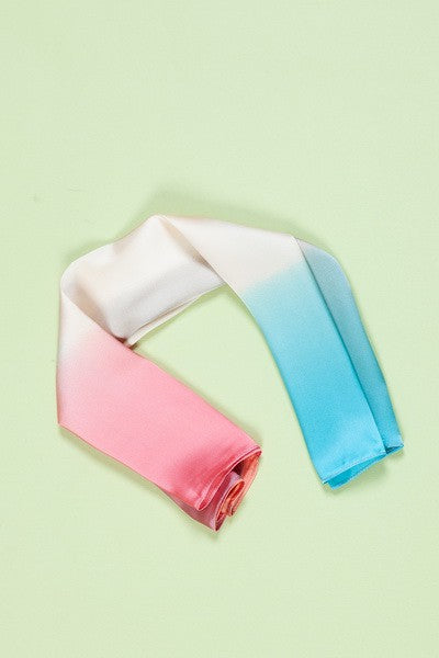 OMBRE COLOR PRINT SILKY FEELING BANDANA SCARF | 21SC389