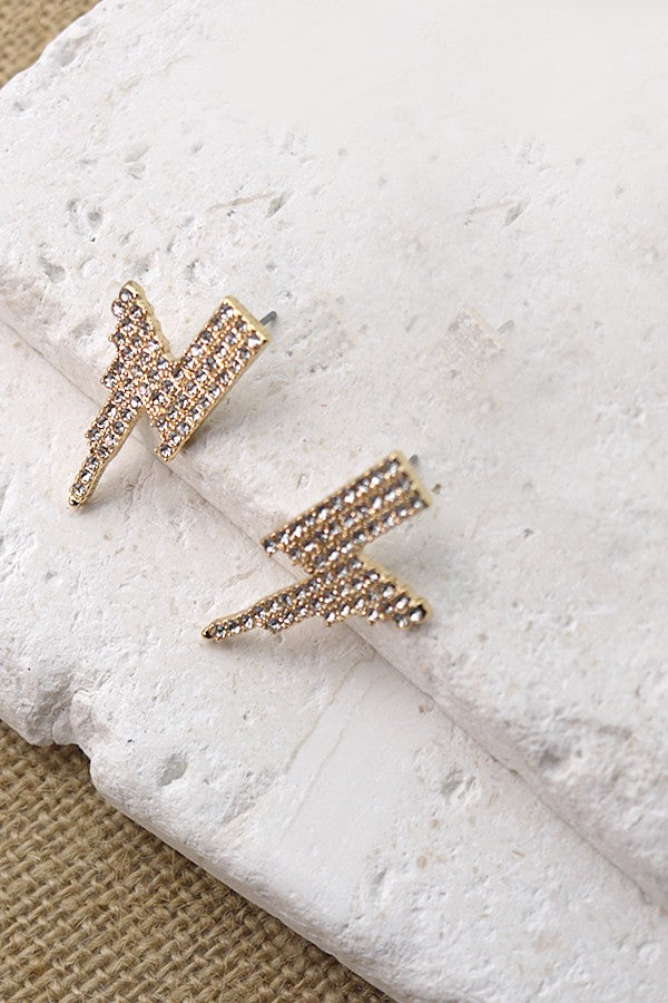 RHINESTONE LIGHTENING EARRINGS | 31E23288