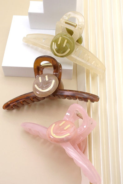 EXTRA LARGE ACRYLIC SMILEY HAIR CLAW CLIP | 40H563