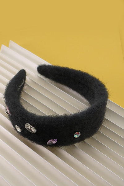 FAUX FUR RHINESTONE HEAD BANDS | 40HB109