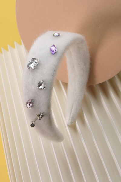 FAUX FUR RHINESTONE HEAD BANDS | 40HB109