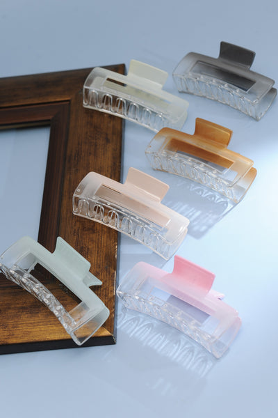 LARGE OMBRE CLEAR PASTEL HAIR CLAW CLIPS | 40H601