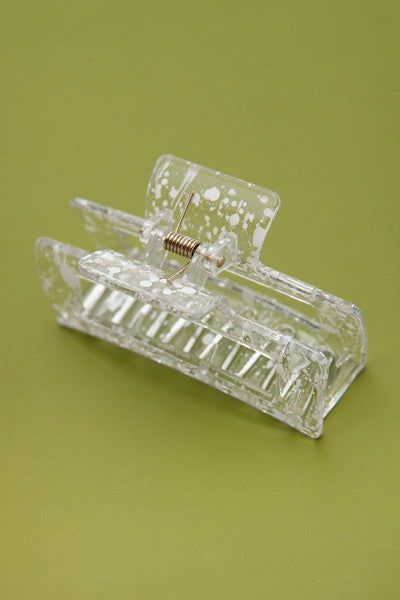 RECTANGLE CLEAR SPECKLE HAIR CLAW CLIPS | 40H541