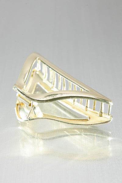 METALLIC CASTING CURVED TRIANGLE HAIR CLAW CLIPS | 40H552