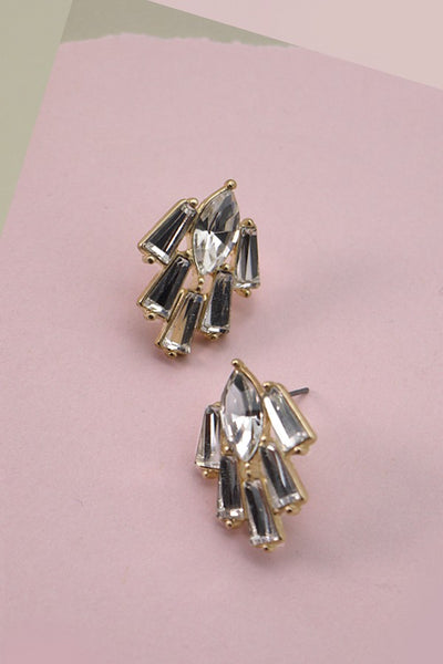 UNIQUE RHINESTONE STUD EARRINGS | 80E127