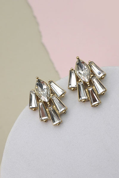 UNIQUE RHINESTONE STUD EARRINGS | 80E127