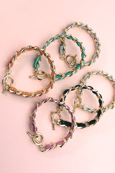 FAUX LEATHER CHAIN BRACELET | 10B2120501