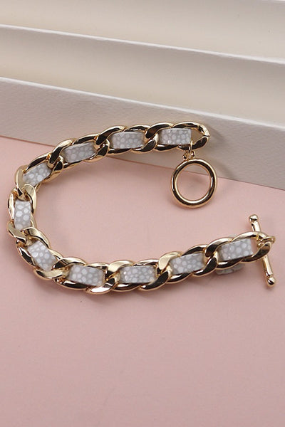 FAUX LEATHER CHAIN BRACELET | 10B2120501