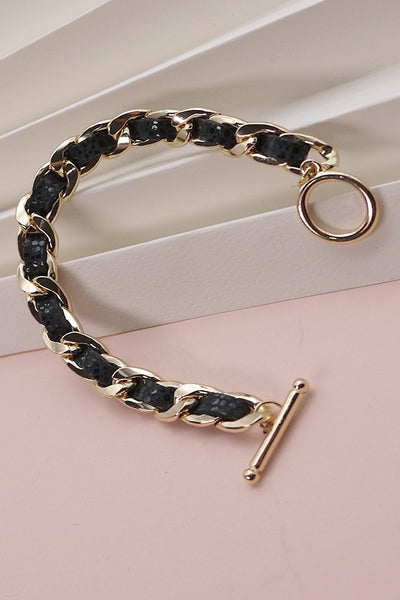 FAUX LEATHER CHAIN BRACELET | 10B2120501