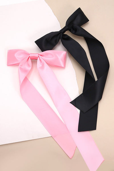 SILKY SATIN BOW LACE HAIR CLIPS | 40H614