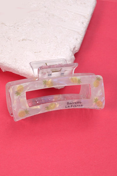 FLORAL FRUIT RECTANGLE HAIR CLAW CLIPS | 40H654