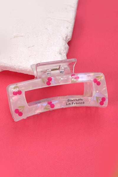 FLORAL FRUIT RECTANGLE HAIR CLAW CLIPS | 40H654