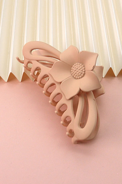 JUMBO HALF MOON OVAL FLOWER MATTE HAIR CLAW CLIPS | 40H555