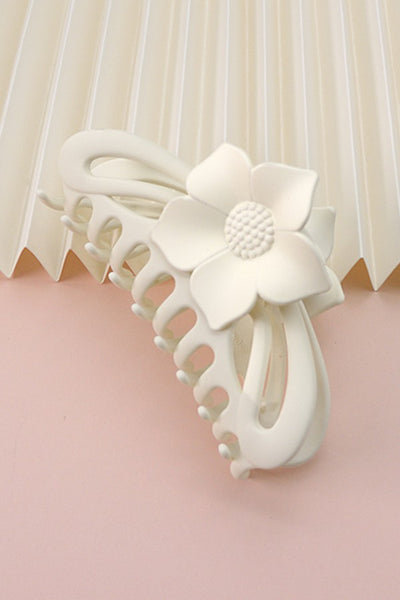 JUMBO HALF MOON OVAL FLOWER MATTE HAIR CLAW CLIPS | 40H555