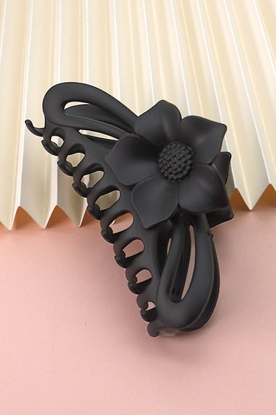 JUMBO HALF MOON OVAL FLOWER MATTE HAIR CLAW CLIPS | 40H555