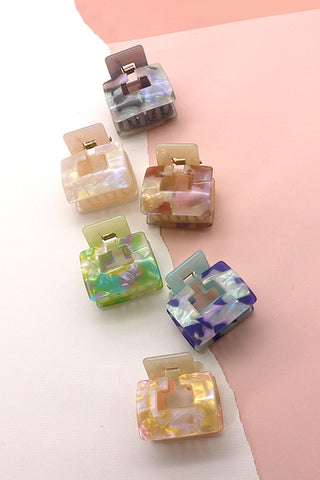 OPEN SQUARE CELLULOSE HAIR CLAW CLIP SET OF 6 | 40H513