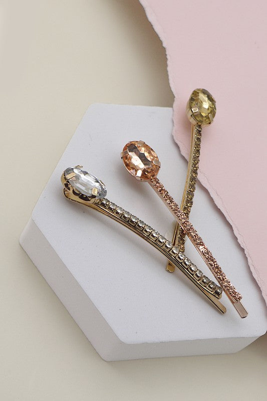 RHINESTONE HAIR PIN  3 COLOR SET | 40H112