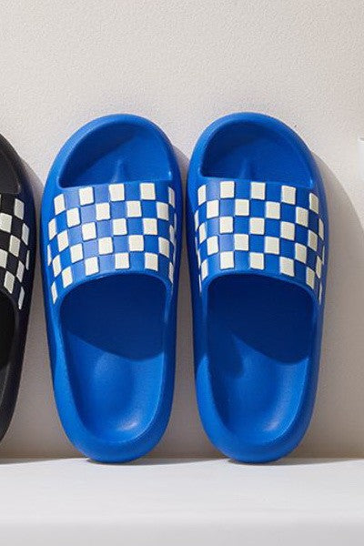 NON SLIP COMFY CHECKER COMFORT EVA SLIDES SLIPPERS  | 40SP002