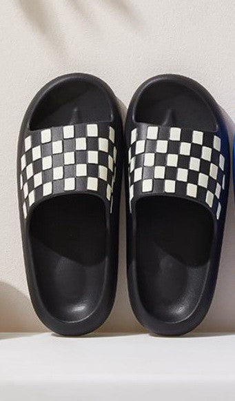 NON SLIP COMFY CHECKER COMFORT EVA SLIDES SLIPPERS  | 40SP002