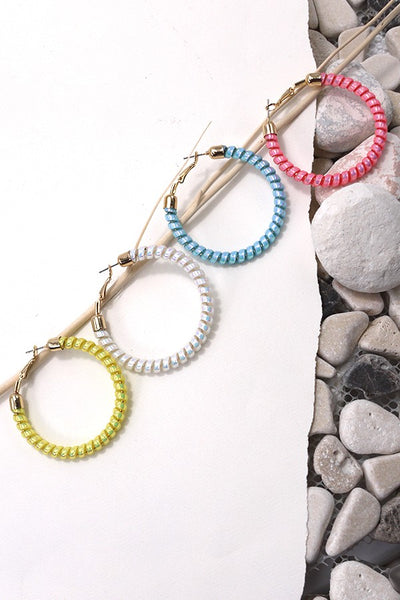 IRIDESCENT SPIRAL COIL HOOP EARRINGS | 10E3010941