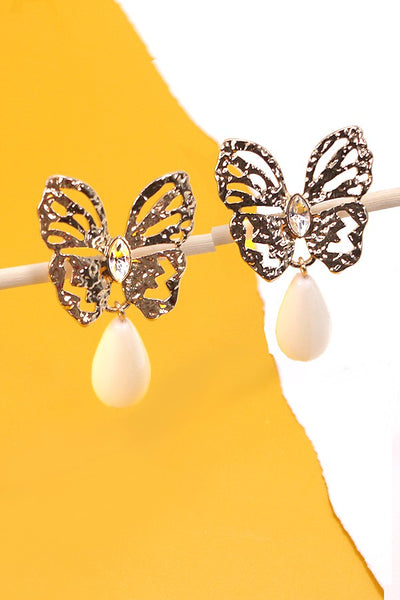 BUTTERFLY  TEARDROP EARRINGS | 80E276