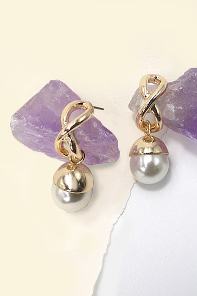 INFINITY PEARL DROP EARRINGS | 80E367