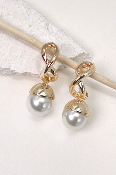 INFINITY PEARL DROP EARRINGS | 80E367