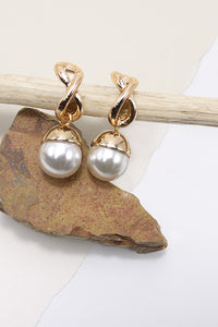 INFINITY PEARL DROP EARRINGS | 80E367