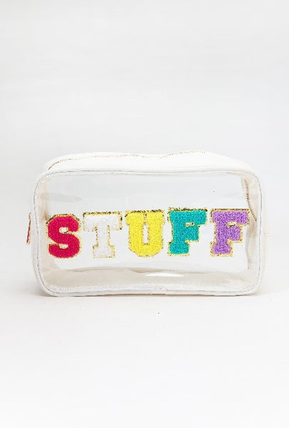 LARGE CLEAR STUFF TRAVEL MAKEUP POUCH | 40P509