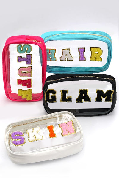 LARGE CLEAR STUFF TRAVEL MAKEUP POUCH | 40P509