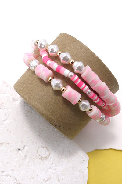 HEISHI MULTI ROW PEARL BEADED STRETCH BRACELET SET | 10B3022402