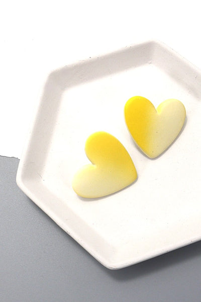 OMBRE HEART MATTE STUD EARRINGS | 10E3022311