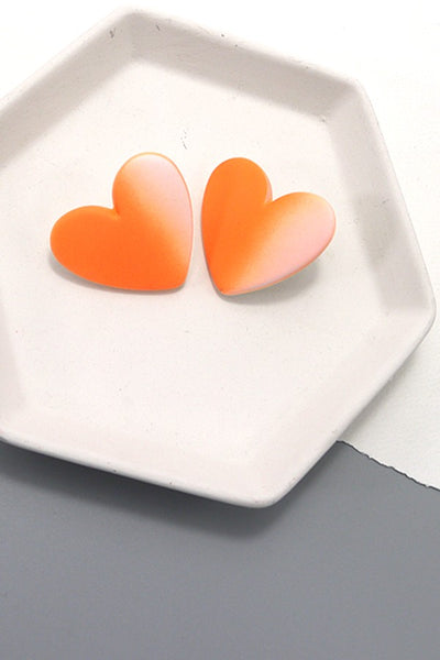 OMBRE HEART MATTE STUD EARRINGS | 10E3022311