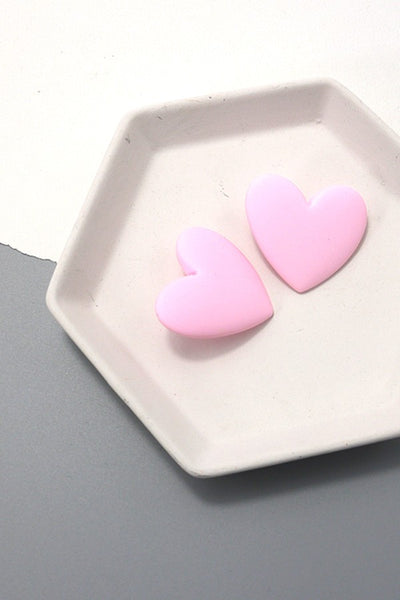 OMBRE HEART MATTE STUD EARRINGS | 10E3022311