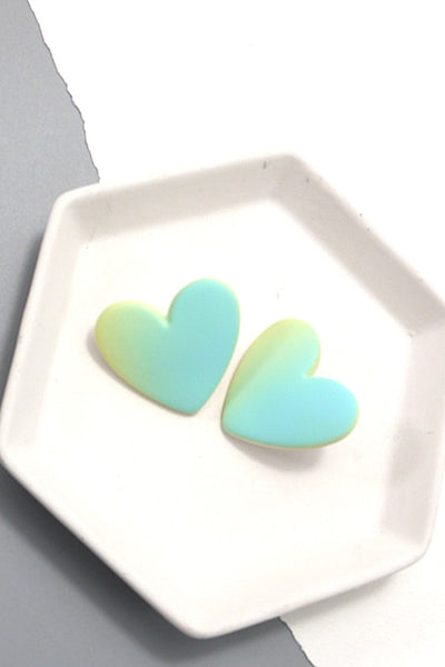 OMBRE HEART MATTE STUD EARRINGS | 10E3022311