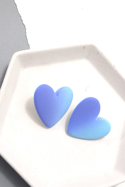 OMBRE HEART MATTE STUD EARRINGS | 10E3022311