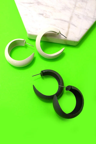 COLOR MATTE HOOP EARRINGS | 10E3022334