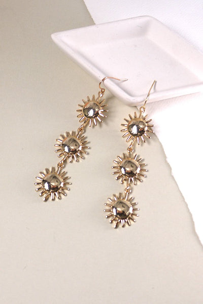 TRIPLE SUN STAR BURST DROP EARRINGS | 31E23589