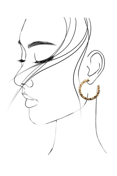 BAGUETTE RHINESTONE HOOP EARRINGS | 40E414