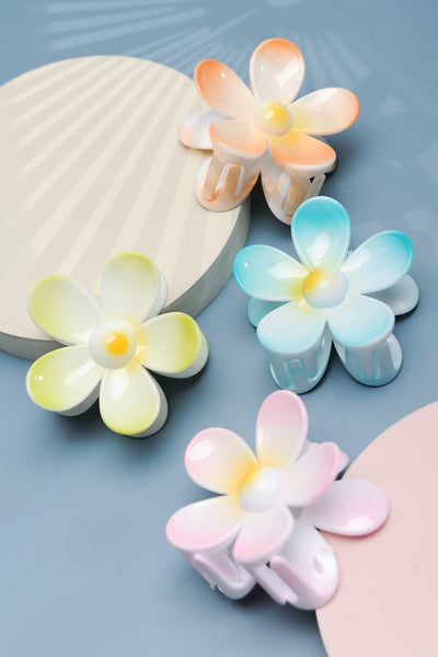 OMBRE LUAU FLOWER HAIR CLAW CLIPS | 40H575