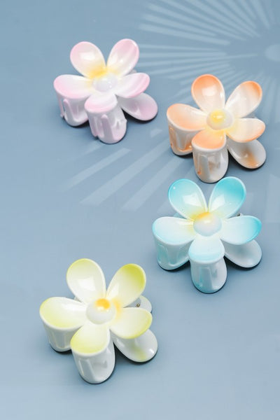 OMBRE LUAU FLOWER HAIR CLAW CLIPS | 40H575