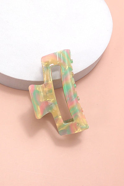 RECTANGLE COLORFUL CELLULOSE HAIR CLAW CLIP | 40H579