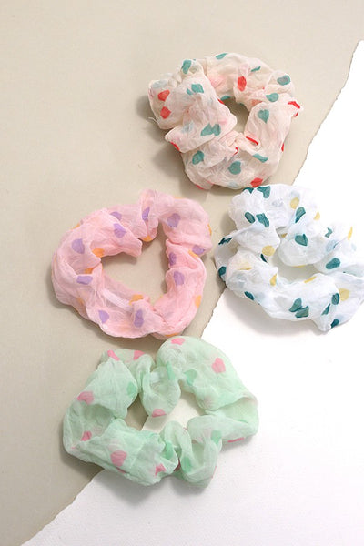 CHIFFON POLKA DOT DESIGN SCRUNCHIES | 40S710