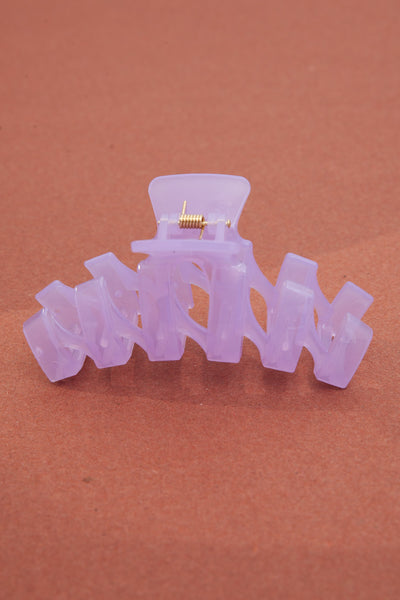 JUMBO GLOSSY WAIVY HAIR CLAW CLIPS | 40H584