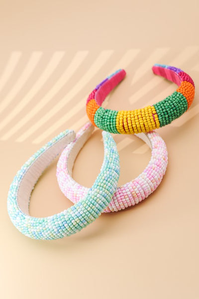 COLORFUL SEED BEADED HEADBAND | 40HB126