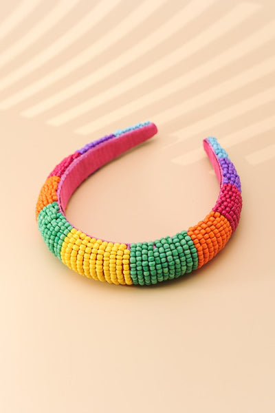 COLORFUL SEED BEADED HEADBAND | 40HB126