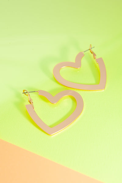 MATTE HEART HOOP EARRINGS | 80E391