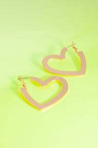 MATTE HEART HOOP EARRINGS | 80E391