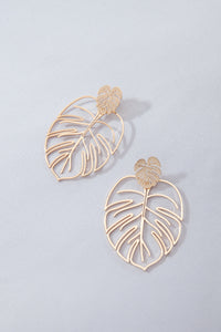 TROPICAL LEAF STATEMENT EARRINGS | 80E519